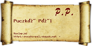 Puczkó Pál névjegykártya
